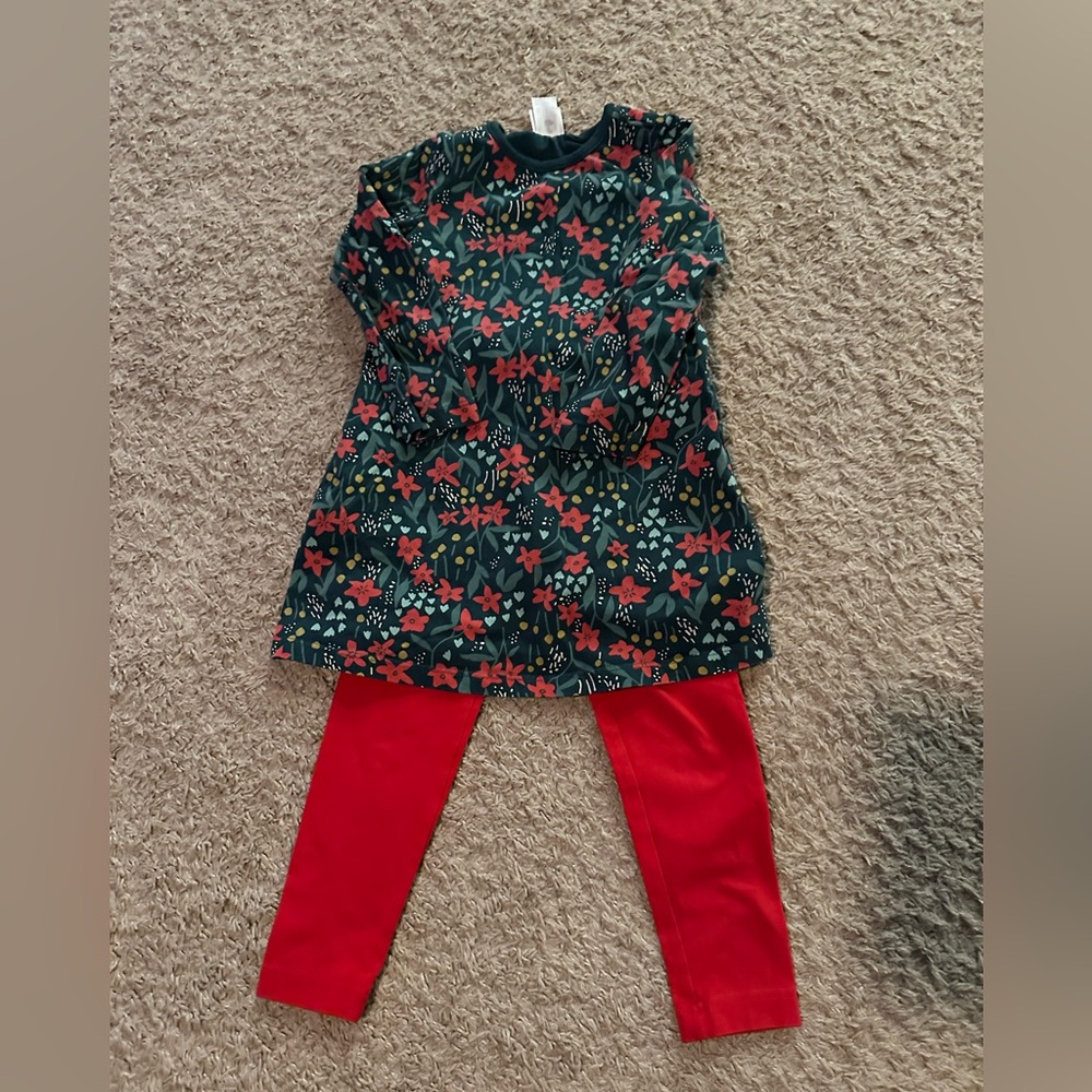 Hanna Andersson Green Floral Dress